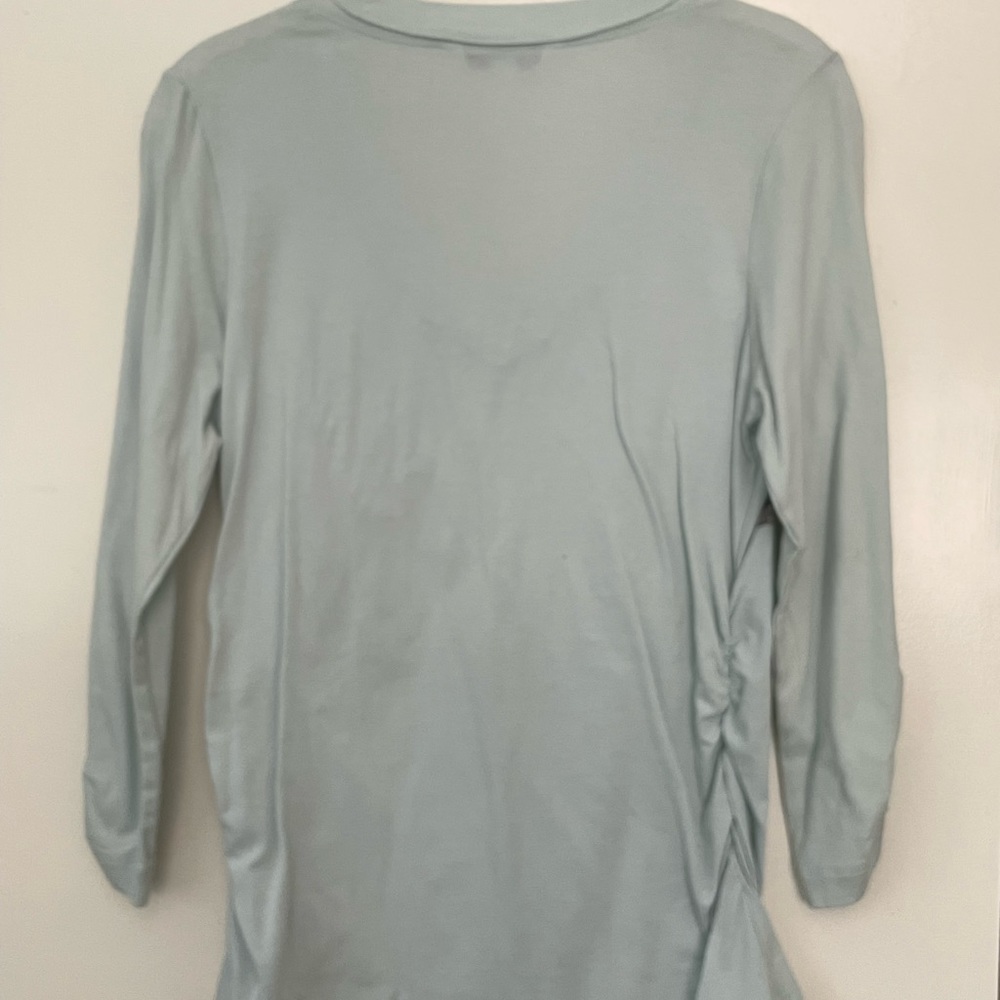 Cabbie, long sleeve T-shirt, pale blue with embellishments